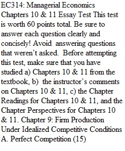 Chapter 10 & 11 Essay Test